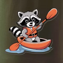 Mýval v kajaku kreslený