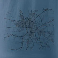 Mapy měst černobílé Budějce