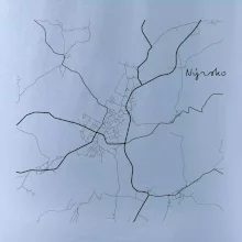 Černobílá mapa Nýrsko  340 22