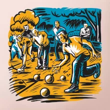 Petanque hra - modro oranžová