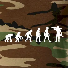 Evoluce dřevorubec - pila a kmen