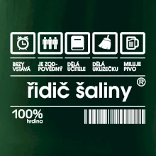 Čárový kód - řidič šaliny