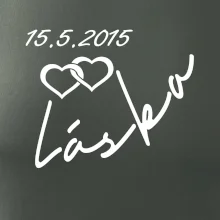 Mikina láska s datumem na rukávu Mikina láska s datumem na rukávu