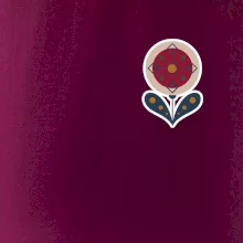 Folklor na prsu květina kulatá