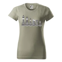 Šachové figurky v řadě - kreslené