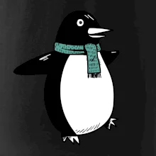 Tučňák se zelenou šálou