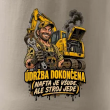 Údržba bagru dokončena nafta je všude