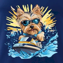 Yorkšírský teriér na vodním skútru