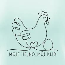 Minimalistická slepice s vejcem a srdcem
