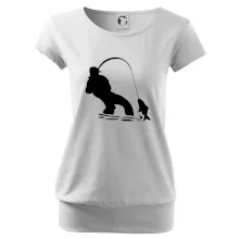 Rybář tahající rybu