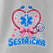 Sestřička - kreslený kříž a srdce