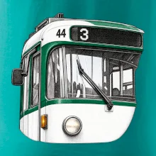 Detail čela T3R SLF tečkovaná perokresba