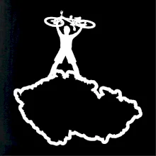 Mapa ČR - cyklista na prsou