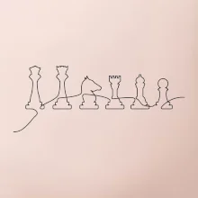 Šachové figurky v řadě - obrys