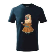 Alpaka s vínem žena