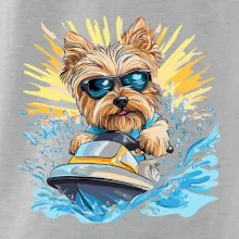 Yorkšírský teriér na vodním skútru