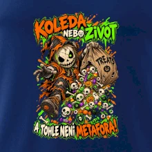 Halloweenský koledník s pytlem strašidelných sladkostí