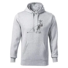 Kreslený rybář na pařezu