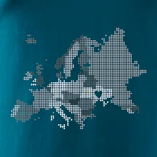 Mapa Evropy - srdce v Ukrajině