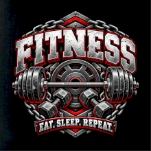 Fitness činka a závaží eat sleep repeat