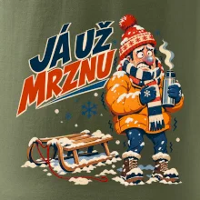 Rodinná vánoční trička - Já už mrznu táta sáňkování