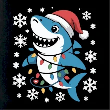 Vánoční žralok a vločky