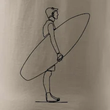 Surfař stojící jedním tahem