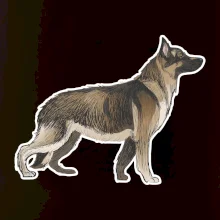 Německý ovčák - hnědý kreslený