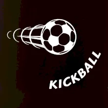 Kickball nápis šikmo