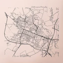 Mapy měst černobílé Ostrava Poruba