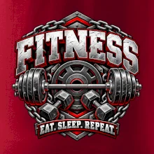 Fitness činka a závaží eat sleep repeat