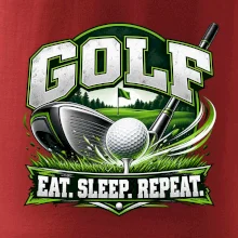 Golfová hůl s míčkem eat sleep repeat
