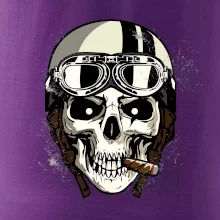 Motorkářská helma a doutník