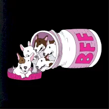 Bullterrier Friends Forever růžové (Pecka design)