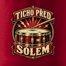 Ticho před sólem - vintage bubenický emblém