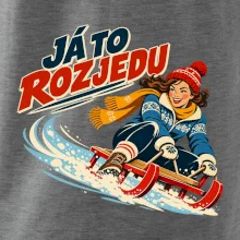 Rodinná vánoční trička - Já to rozjedu máma sáňkování