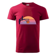 Retro západ slunce a basketbalový koš