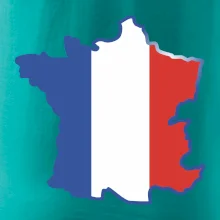 Francouzská vlajka mapa obrys