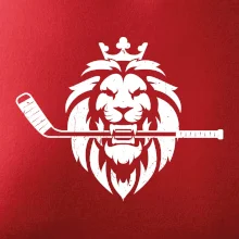 Lev s hokejkou v tlamě