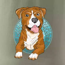 Americký staford kreslený v kolečku (Pecka design)