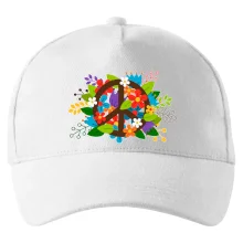 Peace symbol prorostlý květinami