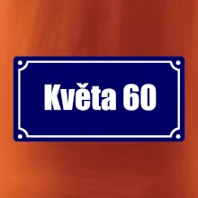 Jméno a věk - uliční cedule - modrá