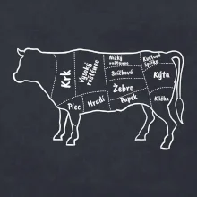 Kráva nákres s názvy