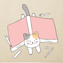 Učení na státnice kočka