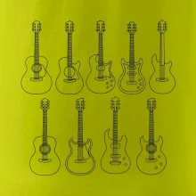 Typy kytar černé kresby