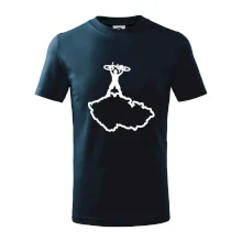 Mapa ČR - cyklista na prsou