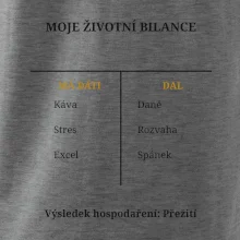 Moje životní bilance má dáti dal