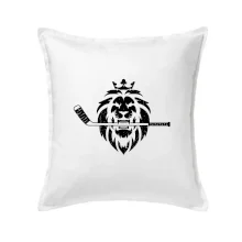 Lev s hokejkou v tlamě