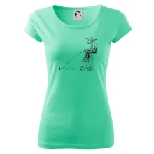 Kreslený rybář na pařezu