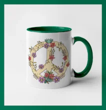 Peace symbol pískový